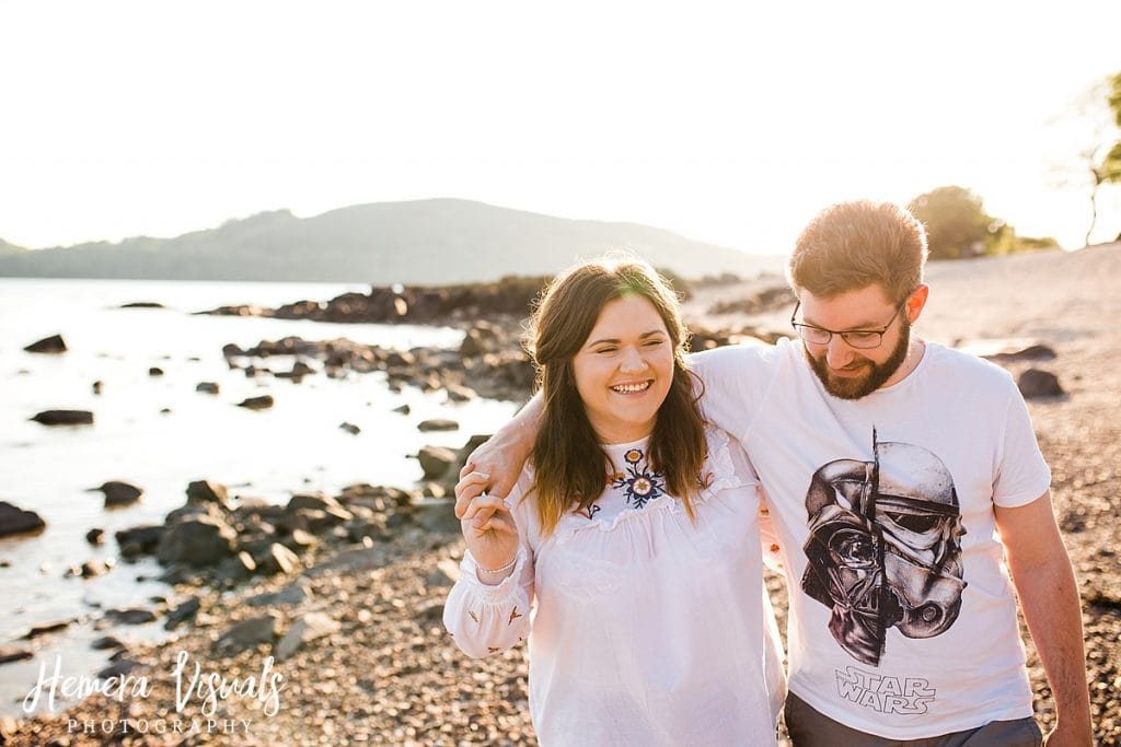 kippford beach dumfries couple sunset