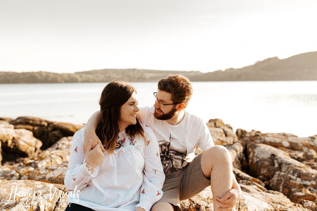 kippford dumfries golden hour engagement