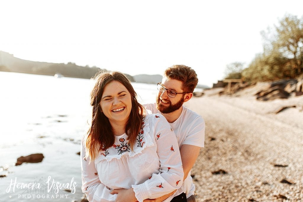 kippford dumfries laughing engagement shoot