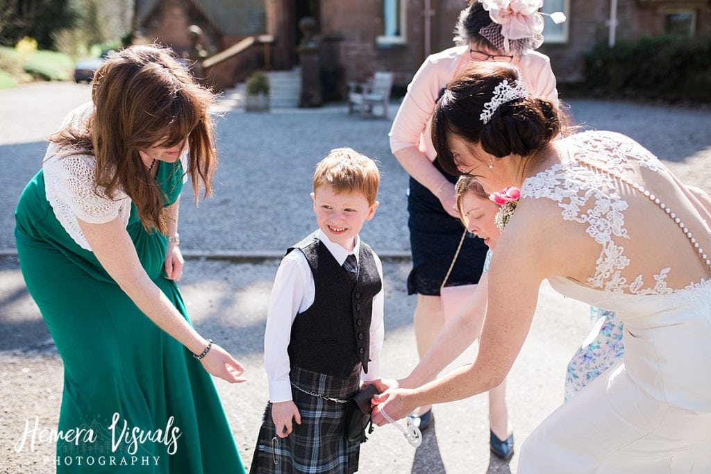 Threave gardens wedding son bride kilt