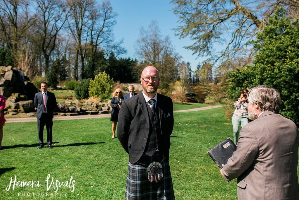 Threave gardens wedding groom castle douglas