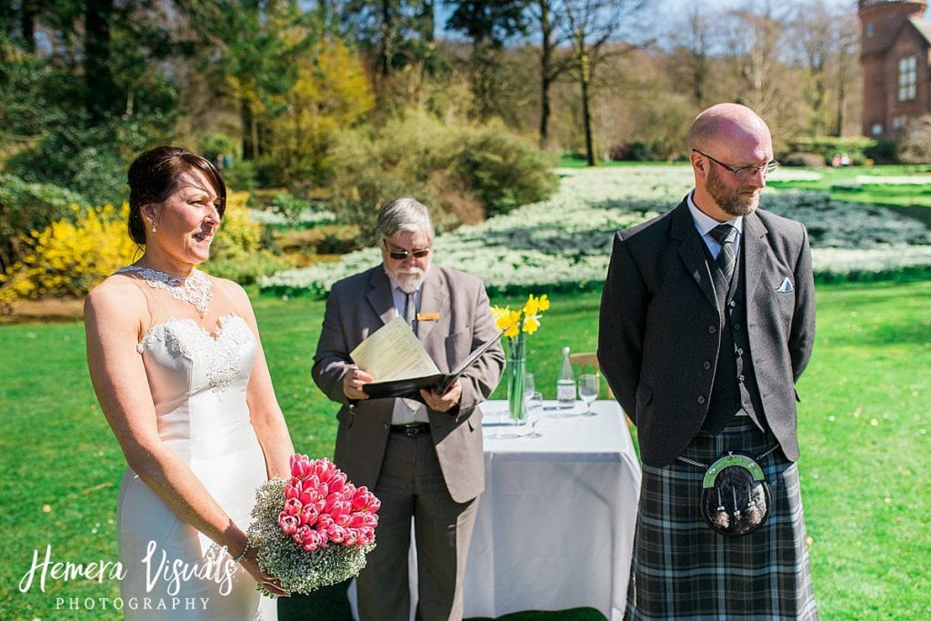 Threave gardens wedding bride groom dumfries