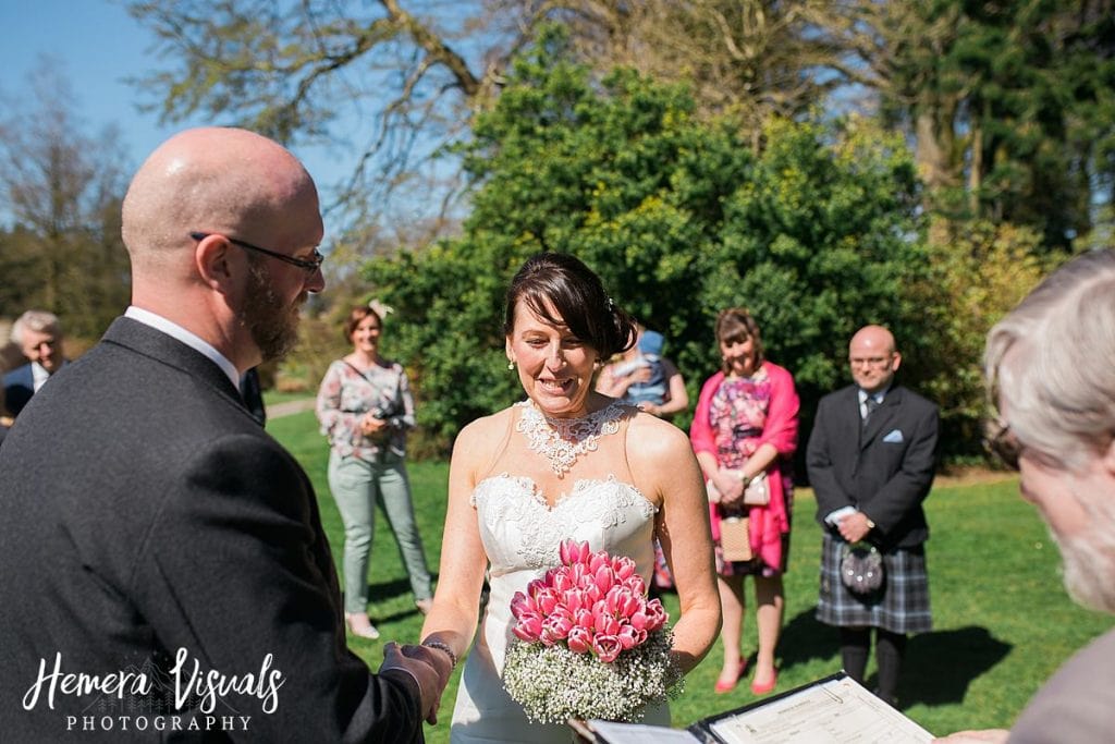 Threave gardens wedding castle douglas bride