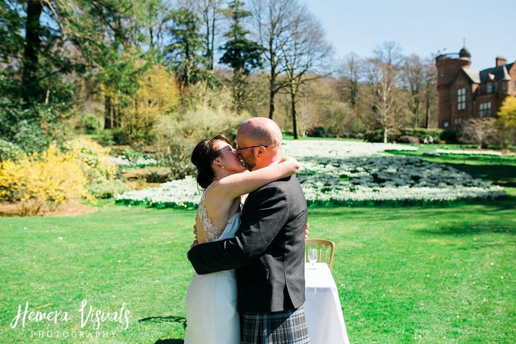 Threave gardens wedding first kiss dumfries