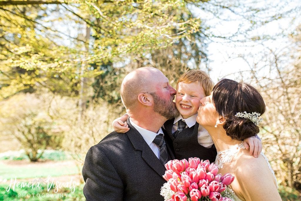 Threave gardens wedding bride groom son